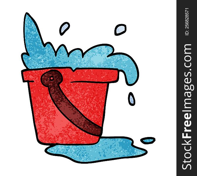 cartoon doodle water and bucket
