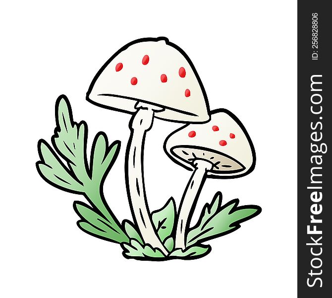 cartoon wild mushrooms. cartoon wild mushrooms