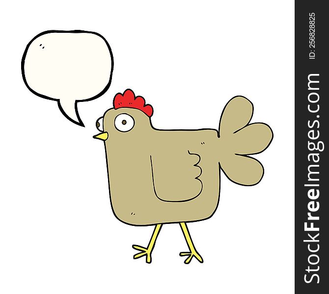 Speech Bubble Cartoon Chicken