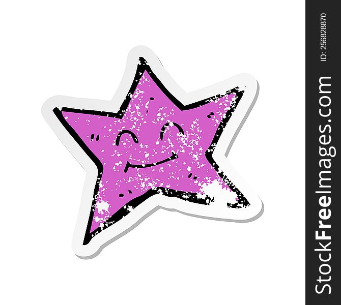 retro distressed sticker of a cartoon star character
