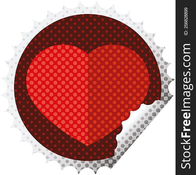 heart symbol graphic vector illustration round sticker stamp. heart symbol graphic vector illustration round sticker stamp