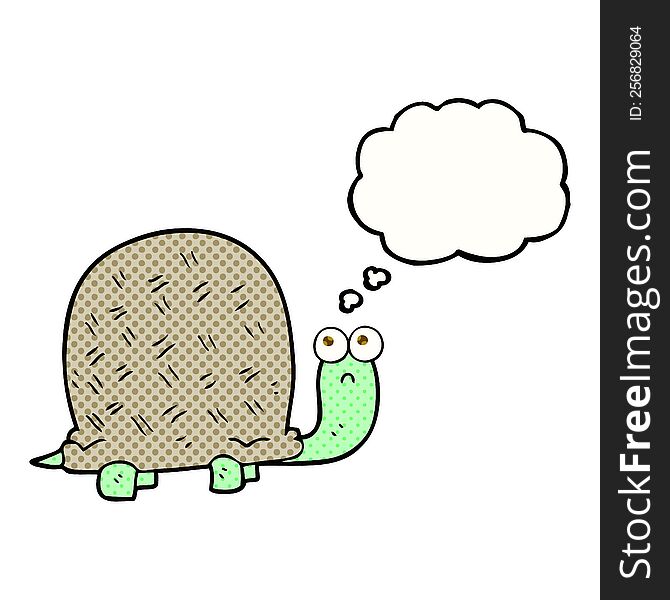 Thought Bubble Cartoon Sad Turtle
