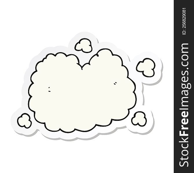 Sticker Of A Cartoon Smoke Cloud