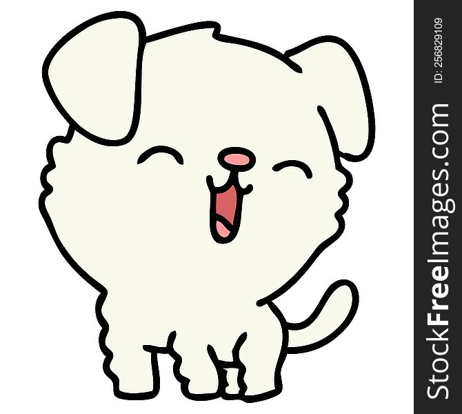 cartoon of a cute happy puppy