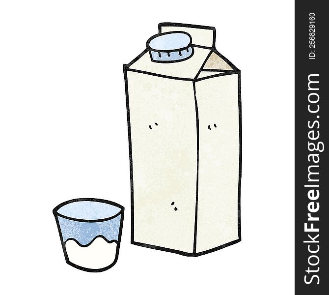 Textured Cartoon Milk Carton