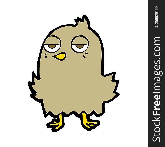 cartoon bored bird