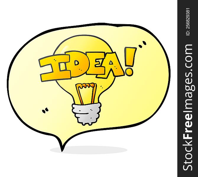 speech bubble cartoon idea light bulb symbol