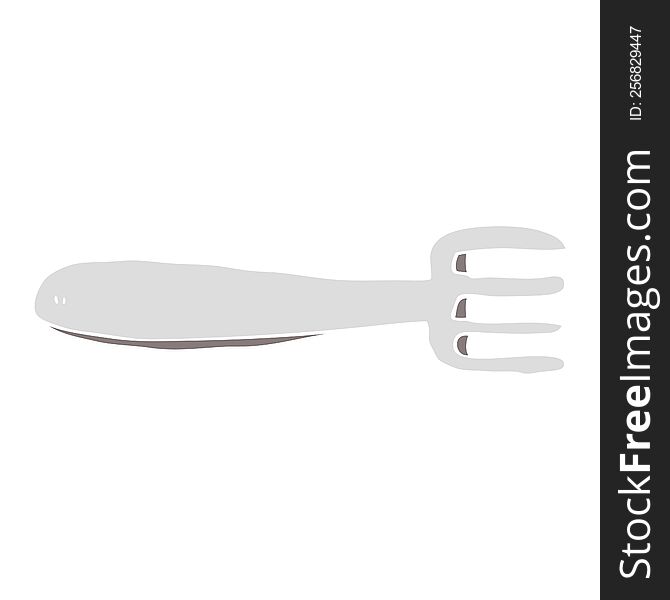 flat color style cartoon fork