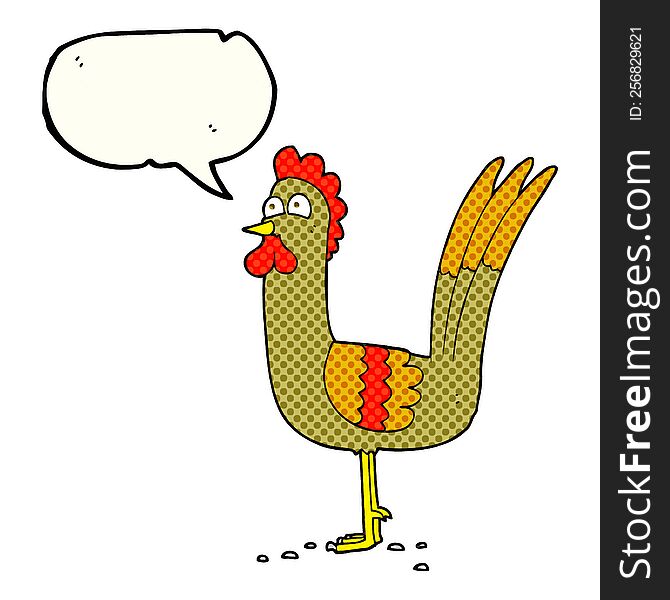 freehand drawn comic book speech bubble cartoon chicken