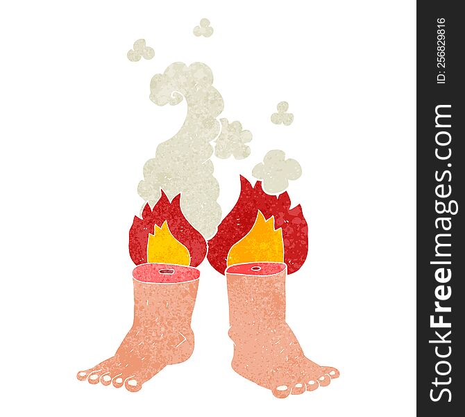 Retro Cartoon Of Spontaneous Human Combustion