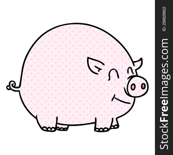 Quirky Comic Book Style Cartoon Pig