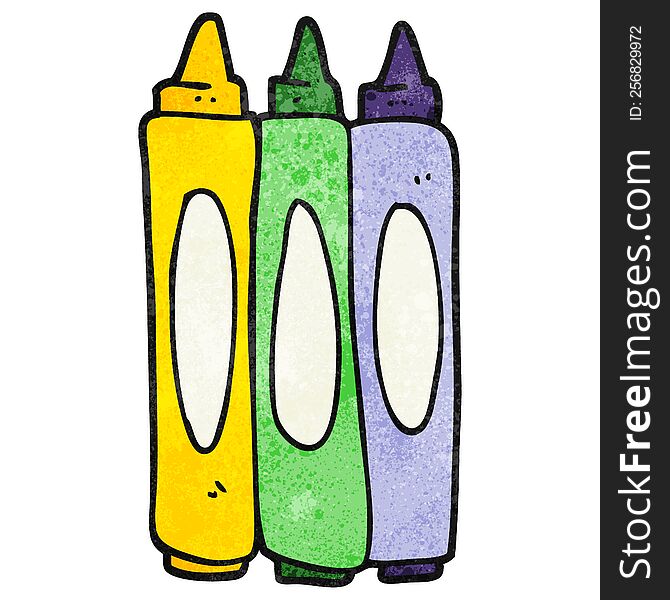 Textured Cartoon Crayons