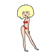 Free Cartoon Woman In Bikini Royalty Free Stock Photo - 256832705