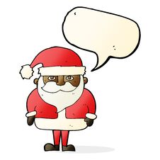 Cartoon Santa Claus With Speech Bubble Stock Photo
