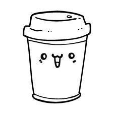 Cartoon Take Out Coffee Royalty Free Stock Photography Cartoon Take Out Coffee Royalty Free Stock Photography