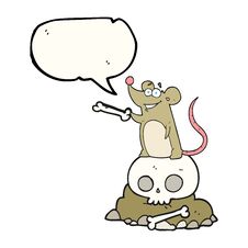 Speech Bubble Cartoon Graveyard Rat Stock Photo