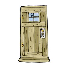 Cartoon Old Wood Door Royalty Free Stock Photo