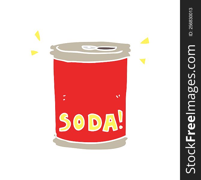 Flat Color Style Cartoon Soda Can