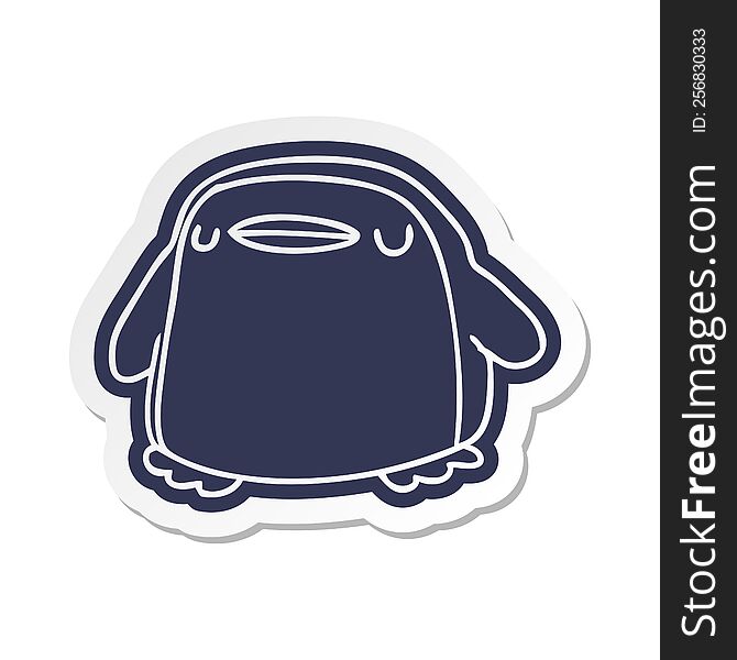 Cartoon Sticker Kawaii Of A Cute Penguin