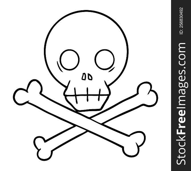 cartoon skull and crossbones. cartoon skull and crossbones