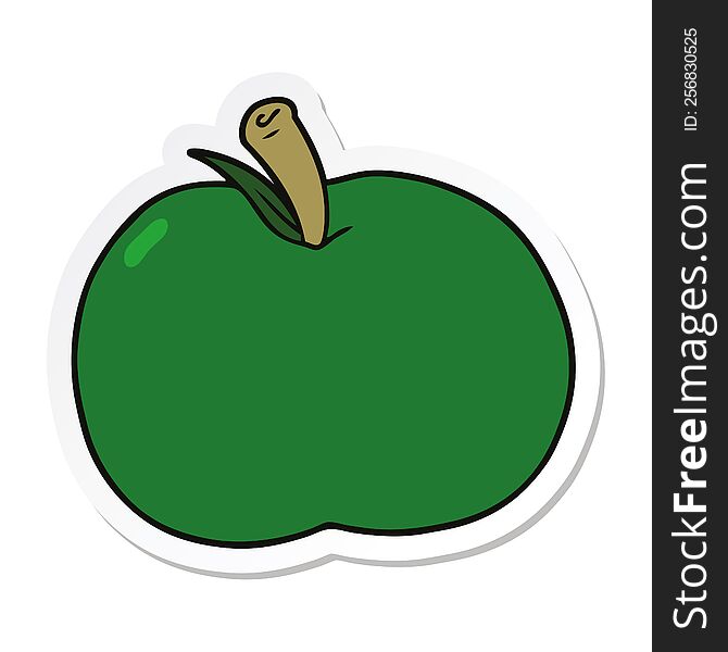 Sticker Of A Cartoon Apple