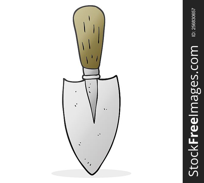 freehand drawn cartoon garden trowel