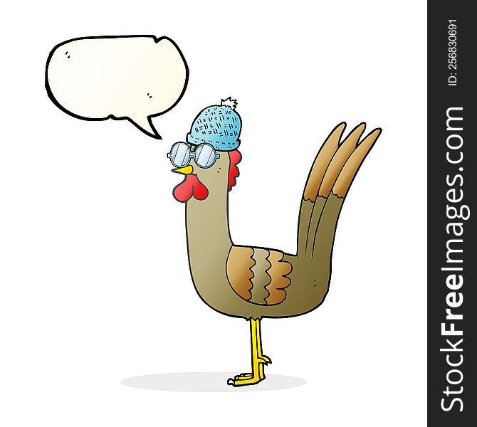 speech bubble cartoon chicken wearing disguise