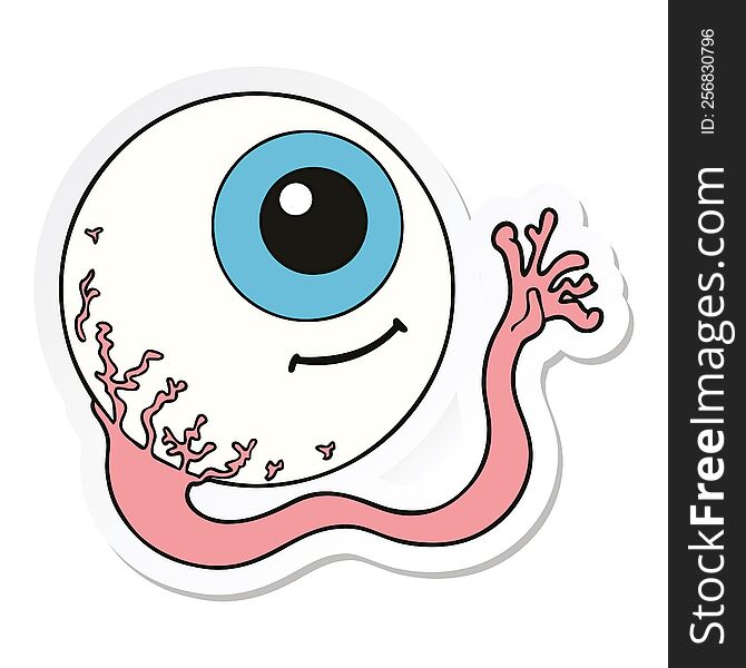 Sticker Of A Cartoon Eyeball