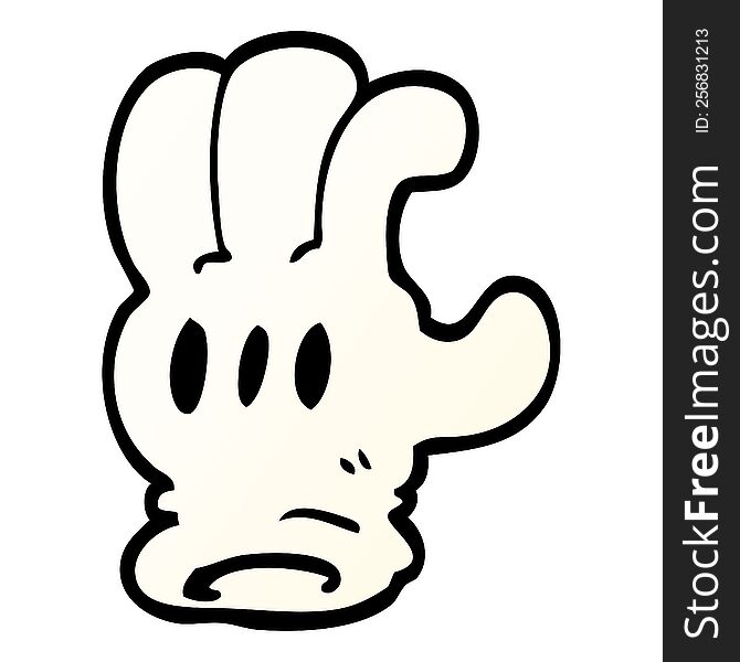 cartoon doodle glove hand
