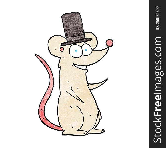 Textured Cartoon Mouse In Top Hat