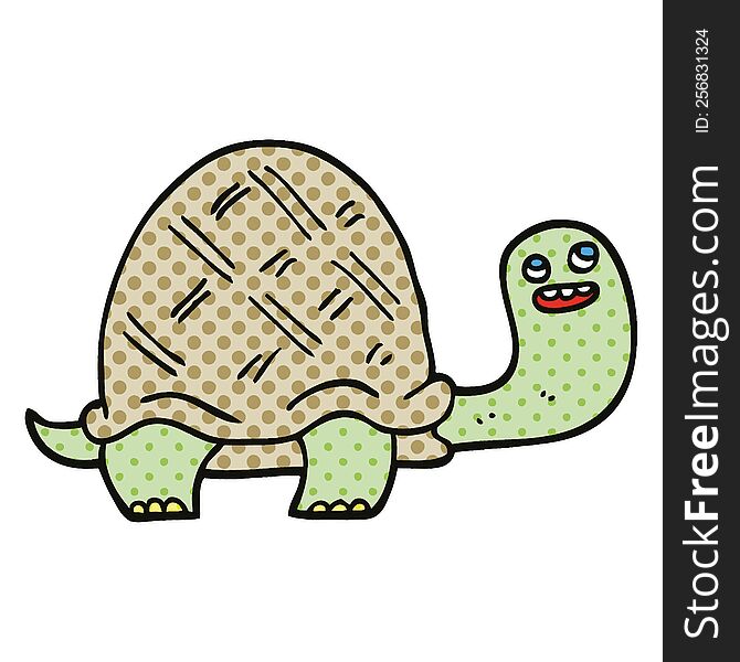 comic book style cartoon happy turtle