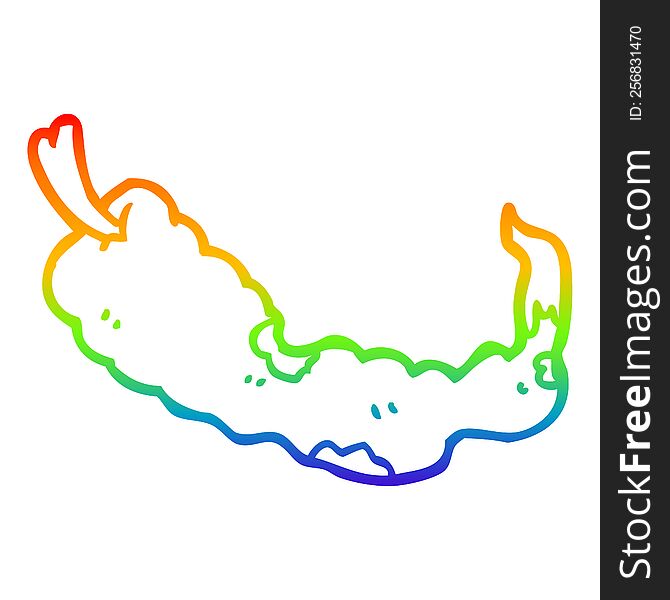rainbow gradient line drawing of a cartoon chili pepper