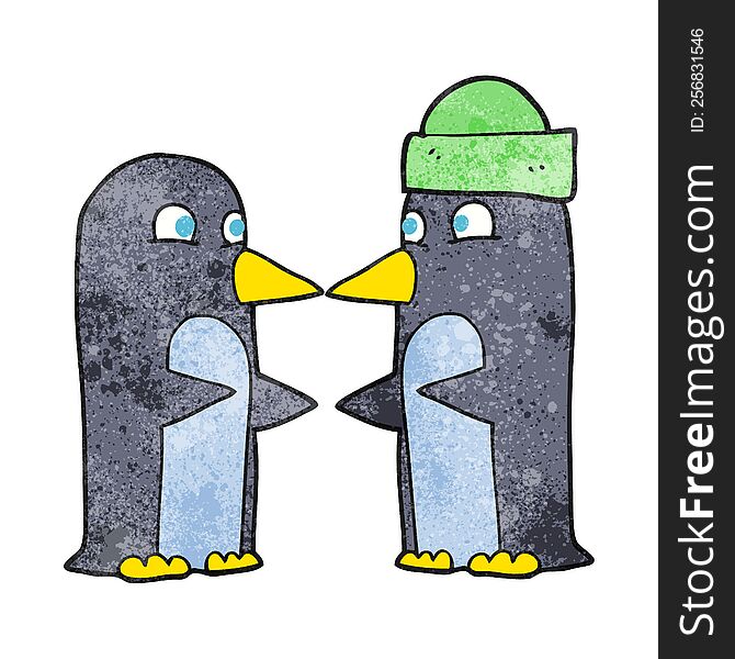 textured cartoon penguins