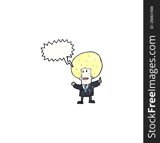 Cartoon Businessman With Big Blond Hair