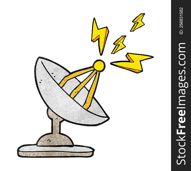 freehand textured cartoon satellite dish