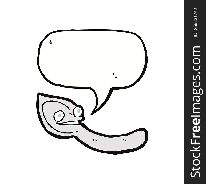 Cartoon Spoon With Speech Bubble