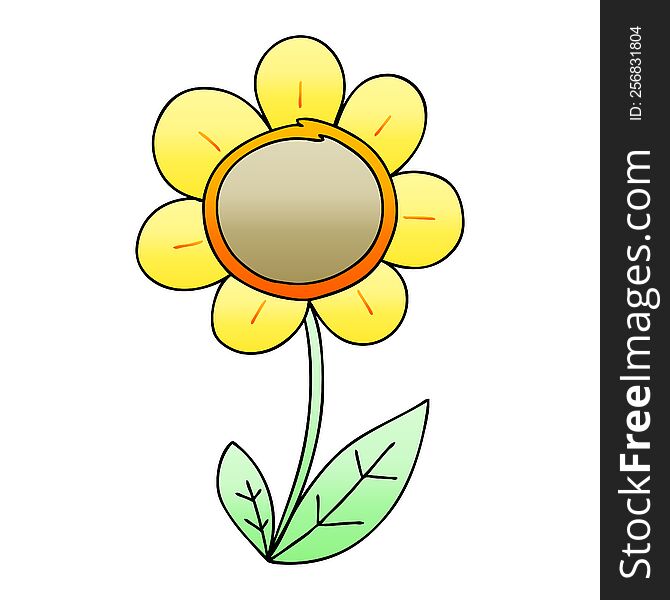 gradient shaded quirky cartoon daisy. gradient shaded quirky cartoon daisy