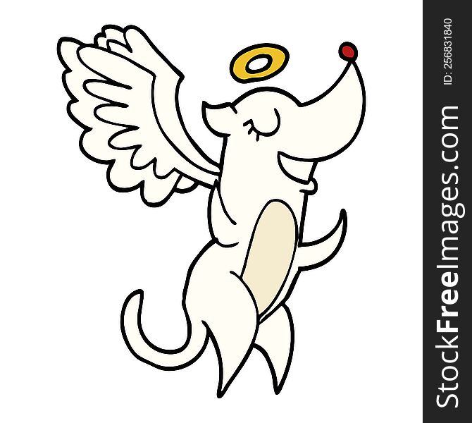 cartoon doodle angel dog