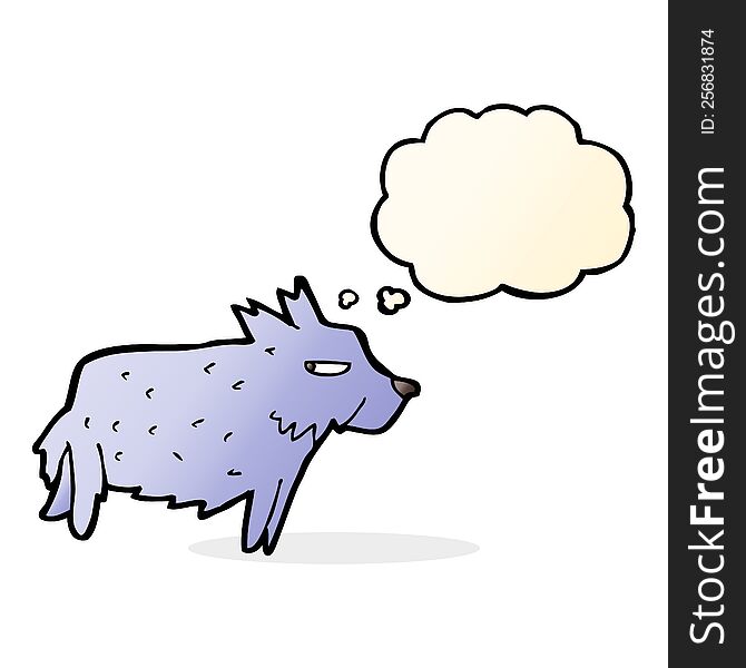 Cartoon Terrier With Thought Bubble