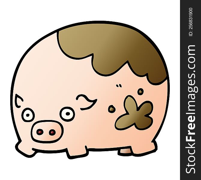 cartoon doodle dirty pig