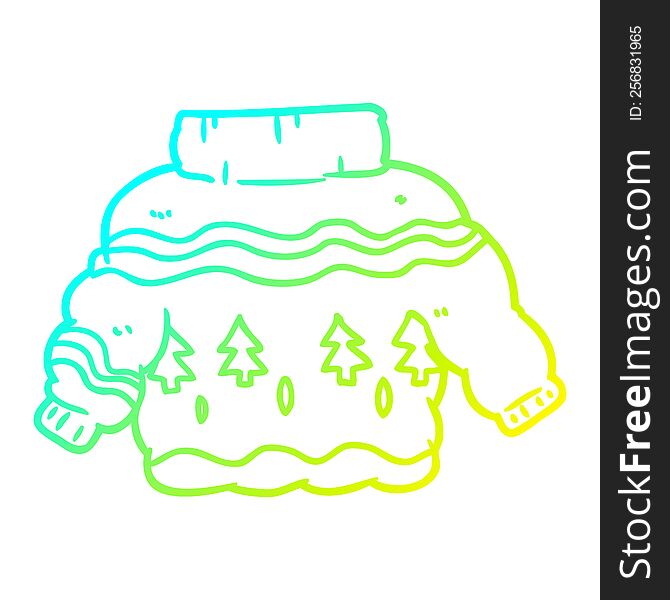 cold gradient line drawing embarrassing christmas jumper