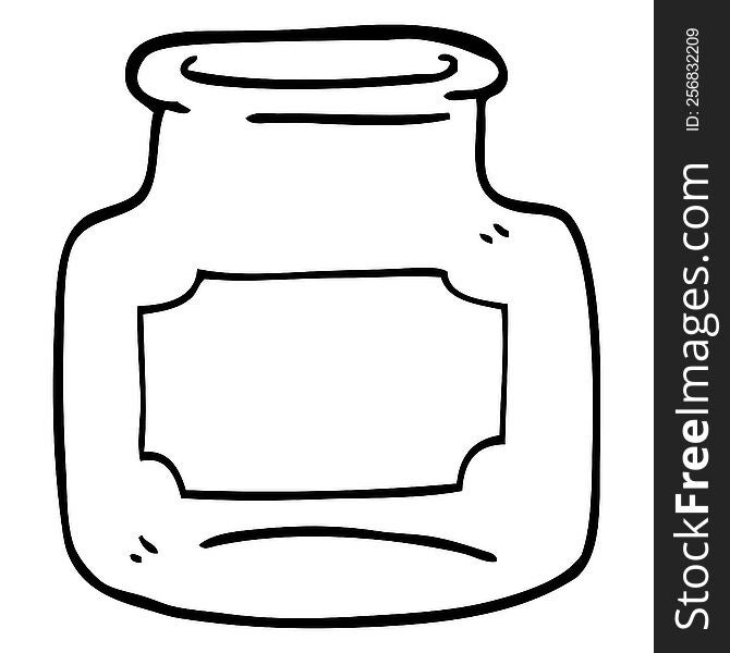 line drawing cartoon empty jar