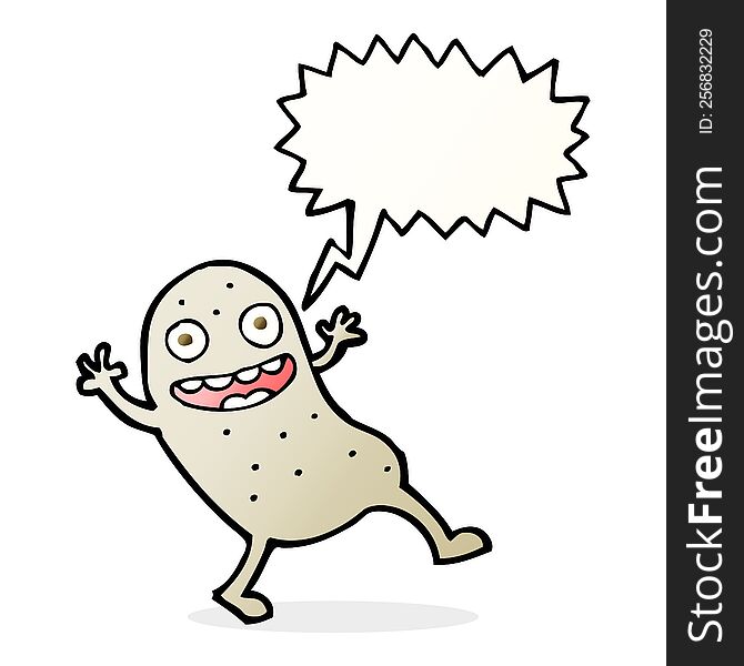 cartoon potato with speech bubble