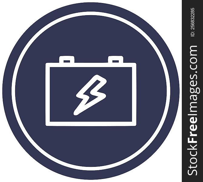 industrial battery circular icon symbol