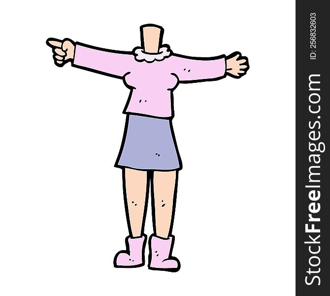 Cartoon Female Body (add Photos Or Mix And Match Cartoons