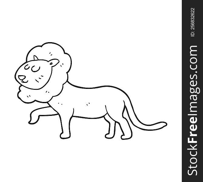 Black And White Cartoon Lion