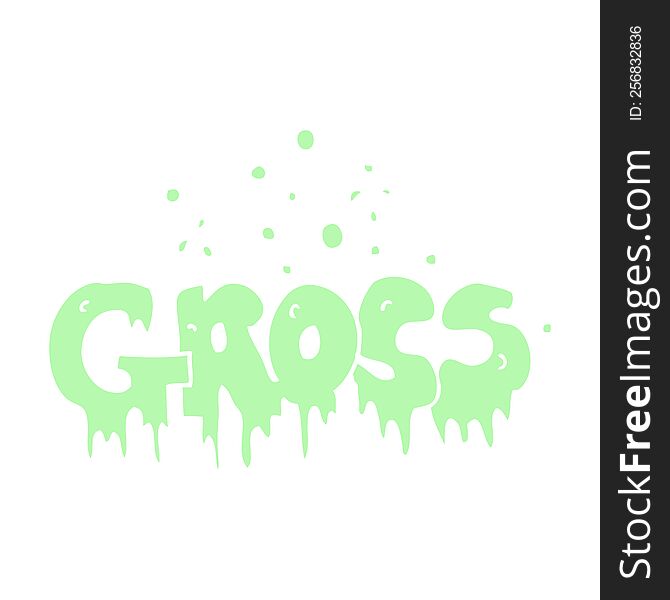flat color illustration of word gross. flat color illustration of word gross