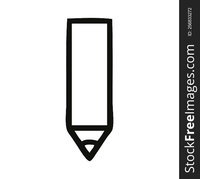 line drawing cartoon of a red pencil