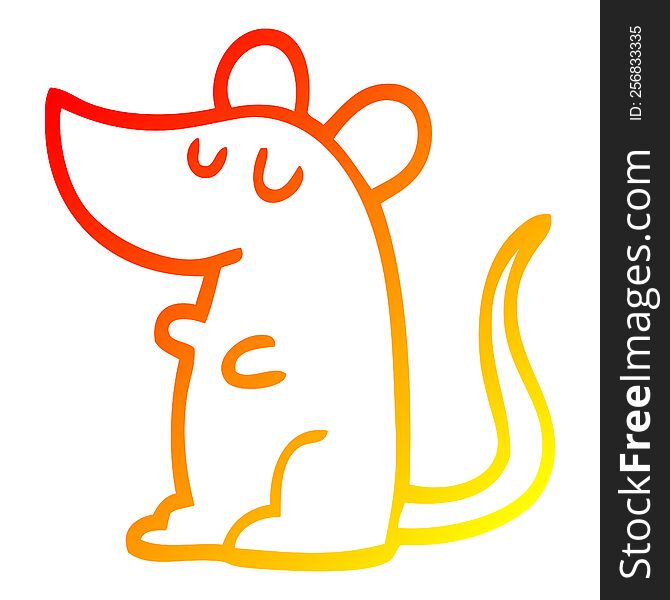 warm gradient line drawing of a cartoon mouse