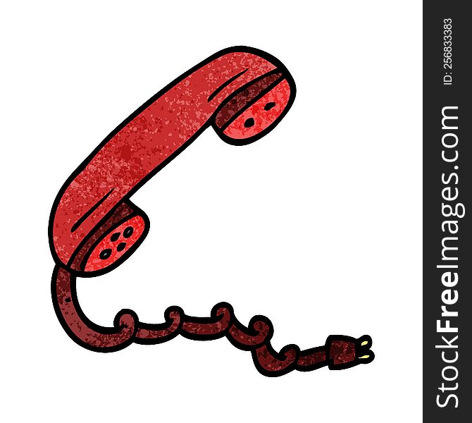 cartoon doodle telephone handset